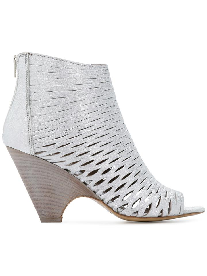 Strategia Open-toe Booties - Metallic