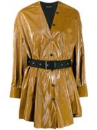 Erika Cavallini Belted Shirt Jacket - Brown