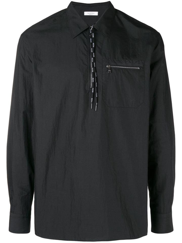 Valentino Zip Pocket Shirt - Black