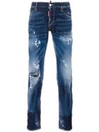 Dsquared2 Slim Distressed Stonewashed Jeans - Blue