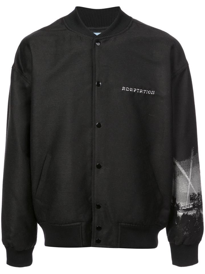 Adaptation Back Print Bomber Jacket - Black