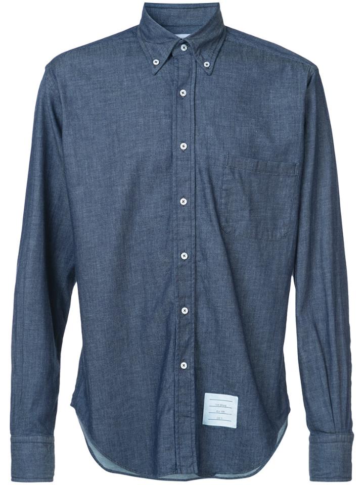 Thom Browne Button-down Denim Shirt - Blue