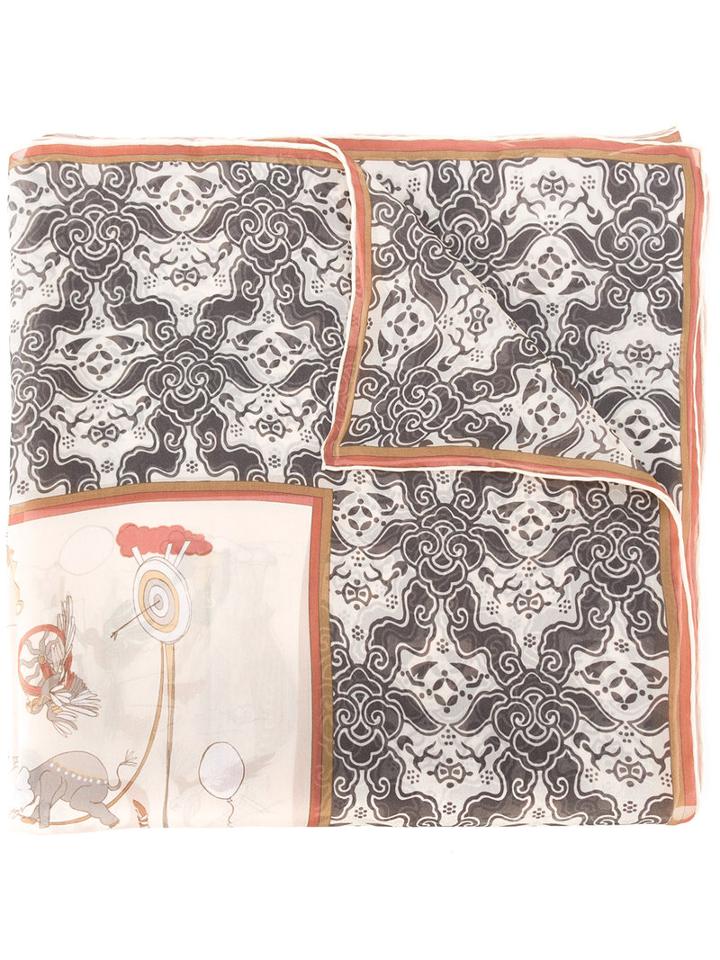 Salvatore Ferragamo Patterned Scarf, Women's, Nude/neutrals, Silk
