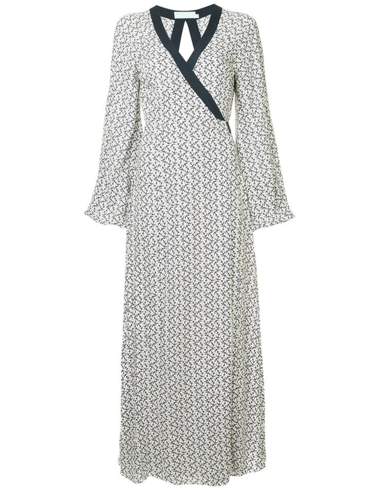 The Upside Anchor Print Wrap Dress - White
