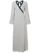 The Upside Anchor Print Wrap Dress - White