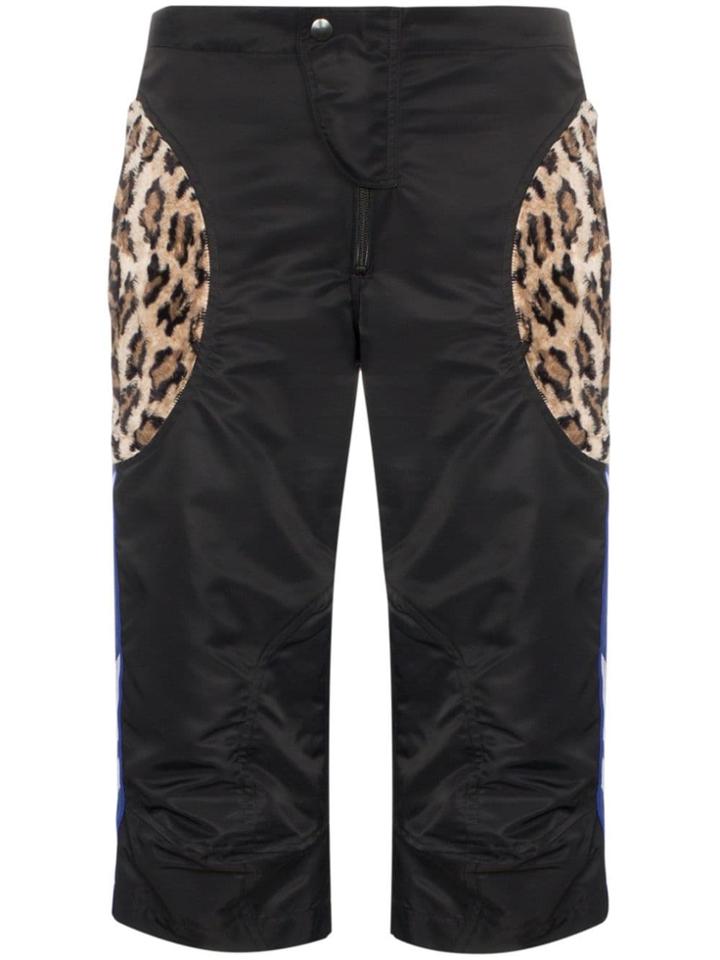Martine Rose Leopard-patch Motocross Shorts - Black