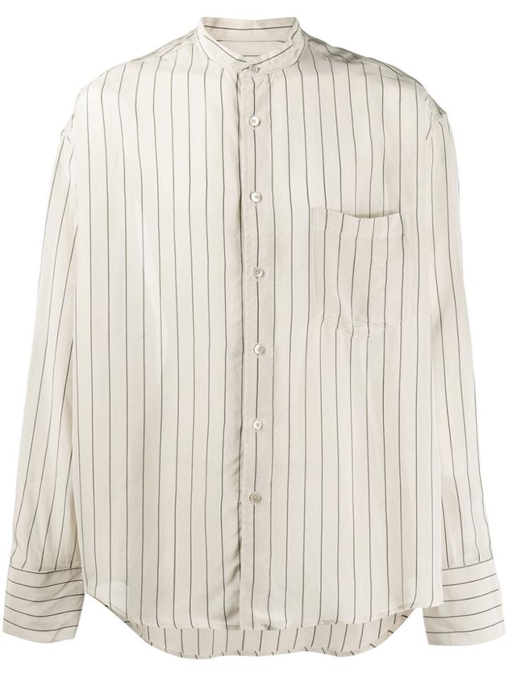 Cmmn Swdn Oversized Striped Shirt - Neutrals