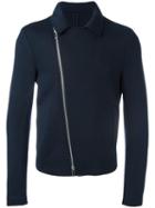 Emporio Armani Zip Up Biker Jacket, Size: Xl, Blue, Wool/polyamide