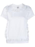 Comme Des Garçons Noir Kei Ninomiya Ruffle Trim T-shirt - White