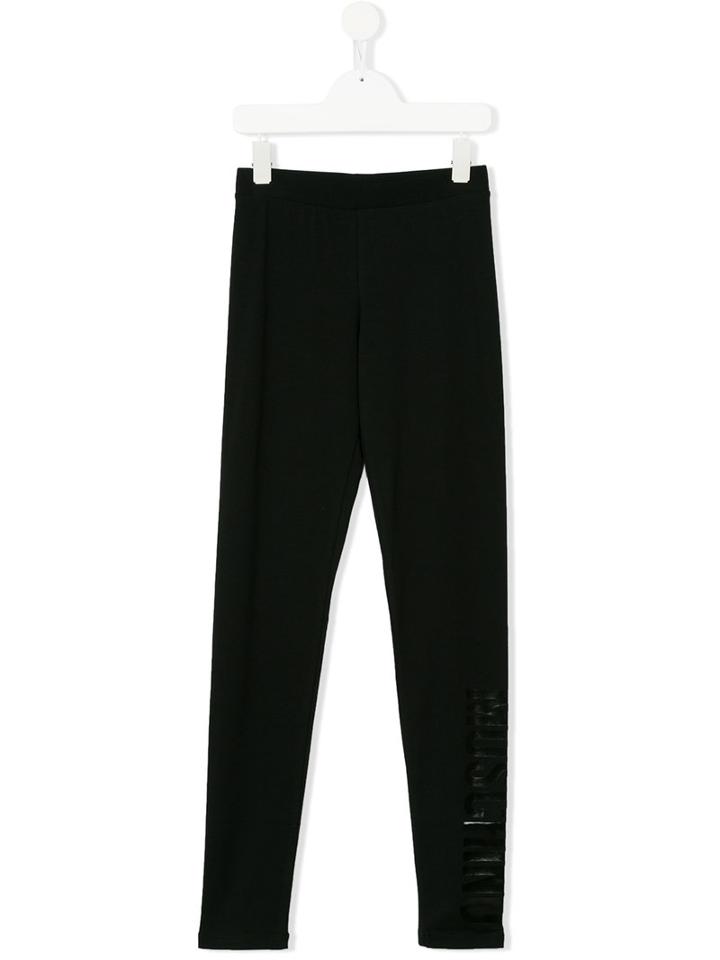 Moschino Kids - Logo Leggings - Kids - Cotton/spandex/elastane - 14 Yrs, Black