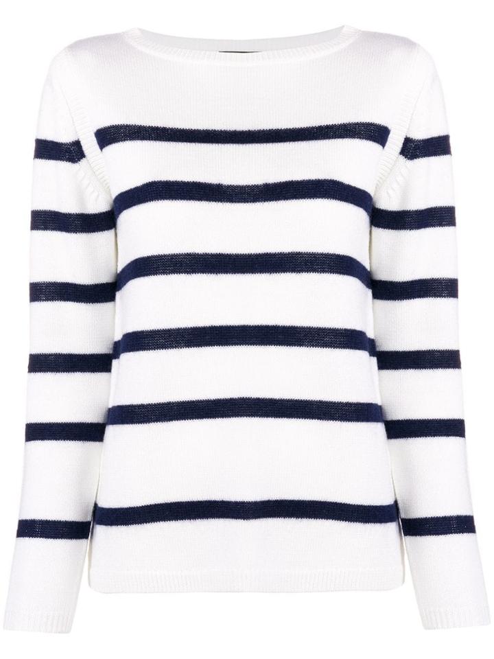 A.p.c. Striped Fine Knit Sweater - White