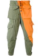 Patchwork Cargo Trousers - Men - Cotton - 2, Yellow/orange, Cotton, Greg Lauren