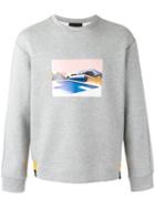 Plac - Printed Sweatshirt - Men - Cotton/polyester - L, Grey, Cotton/polyester