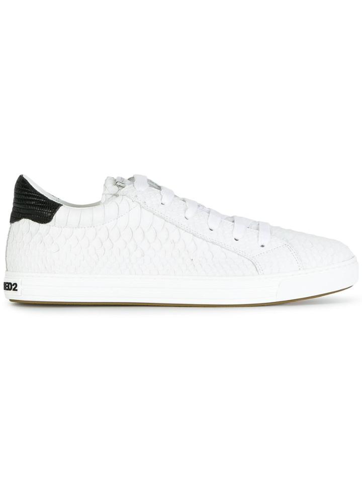 Dsquared2 Snakeskin Effect Sneakers - White