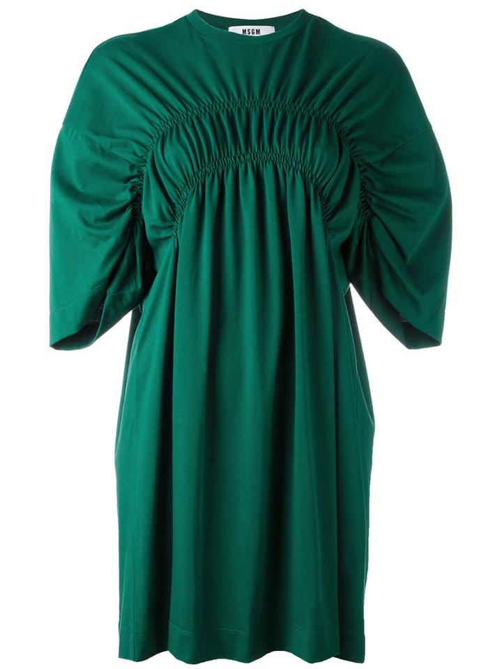 Msgm Smoldered Detail Dress, Women's, Size: 38, Green, Cotton