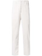 H Beauty & Youth Straight High Waisted Trousers, Women's, Size: Medium, White, Cotton
