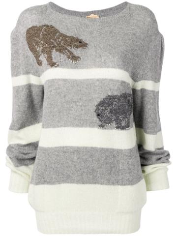 Krizia Pre-owned Embroidered Jumper - Grey