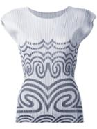 Pleats Please By Issey Miyake Tribal Print Pleated Top