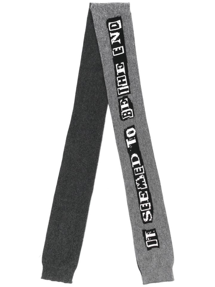 Valentino Slogan Embroidered Scarf - Grey