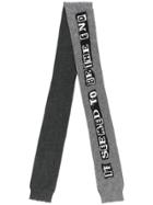Valentino Slogan Embroidered Scarf - Grey
