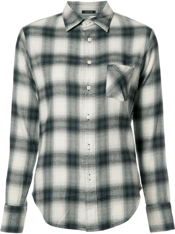 R13 'slim Boy' Plaid Shirt, Size: Xs, Grey, Cotton/viscose