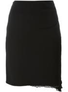 Romeo Gigli Vintage Ruffled Hem Skirt, Women's, Size: 46, Black
