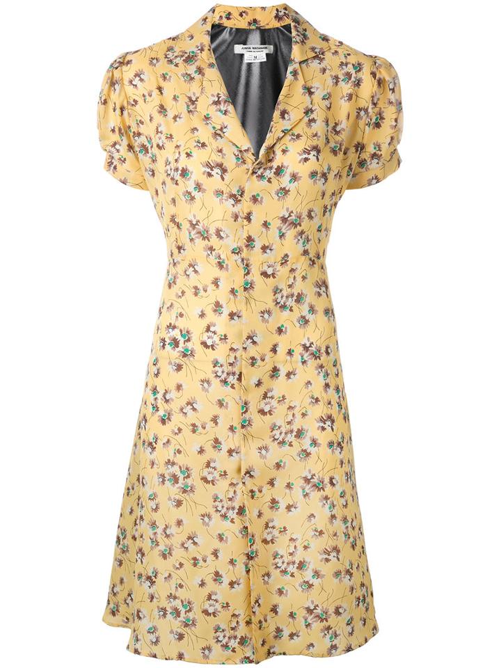 Junya Watanabe Comme Des Garçons Printed Tea Dress, Women's, Size: Large, Yellow/orange, Polyester
