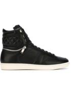Saint Laurent Court Classic Hi-top Sneakers, Men's, Size: 42, Black, Leather/rubber