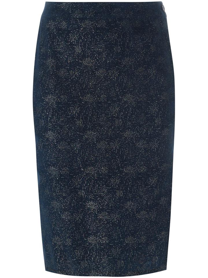 Romeo Gigli Vintage Glitter Pencil Skirt - Blue