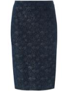 Romeo Gigli Vintage Glitter Pencil Skirt - Blue