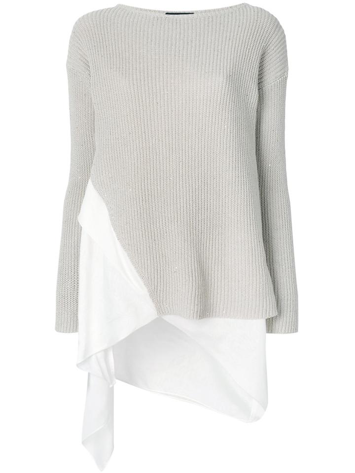 Fabiana Filippi Asymmetric Ribbed Jumper - Nude & Neutrals