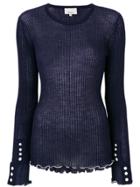 3.1 Phillip Lim Frill Hem And Button Detail Top - Blue
