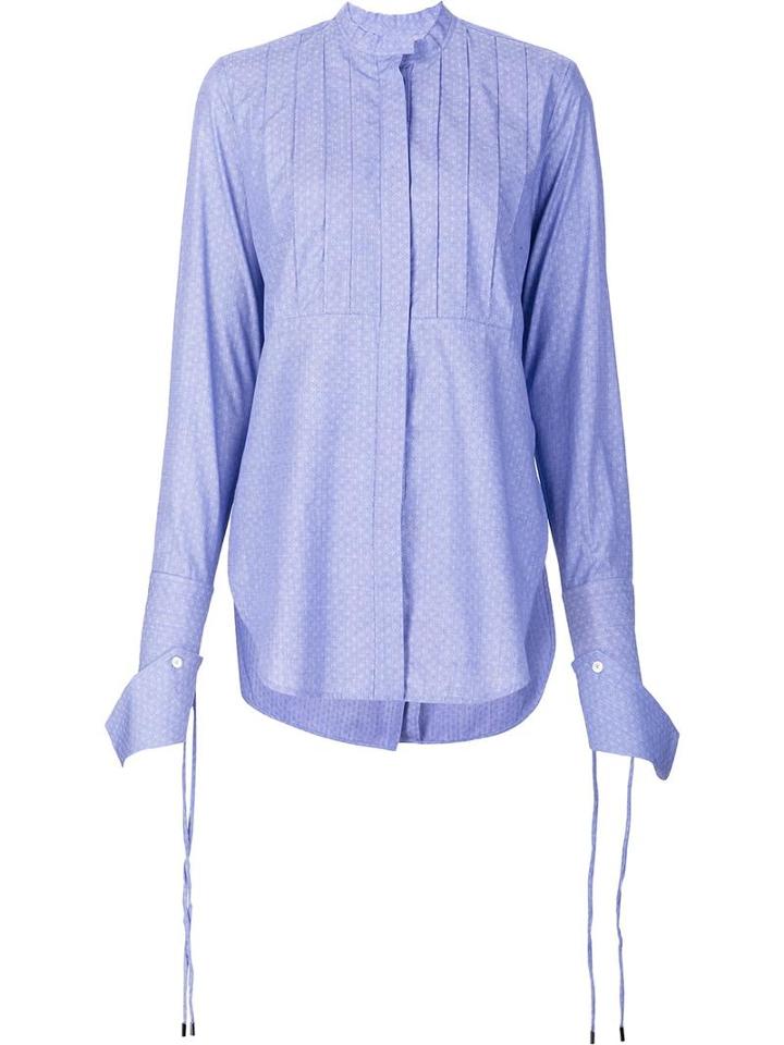 Ellery Pleated Panel Shirt, Women's, Size: 2, Blue, Cotton