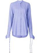 Ellery Pleated Panel Shirt, Women's, Size: 2, Blue, Cotton