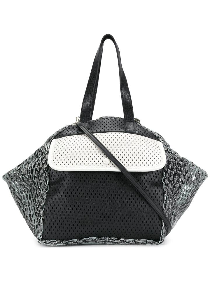 Carmina Campus Colour-block Tote - Black