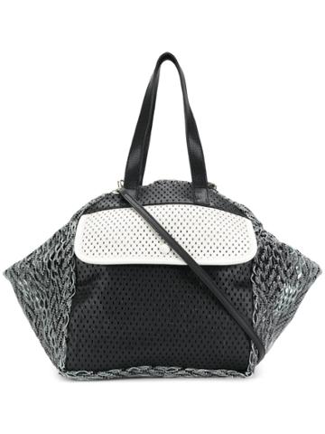 Carmina Campus Colour-block Tote - Black
