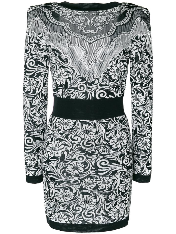 Balmain Jacquard Effect Dress - Black