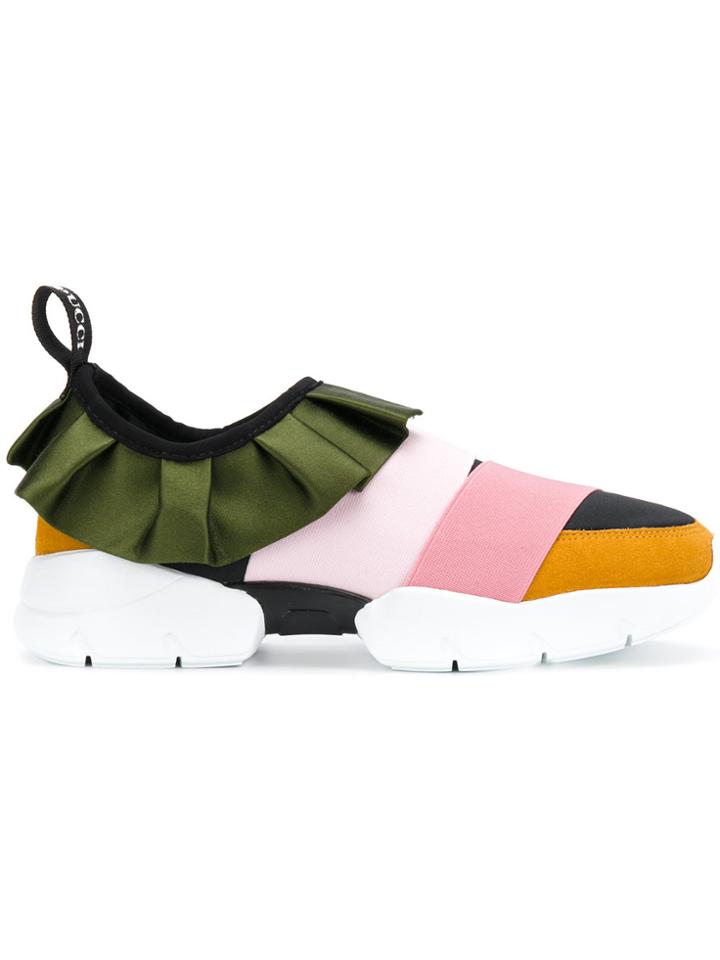 Emilio Pucci Ruffled Slip-on Sneakers - Multicolour