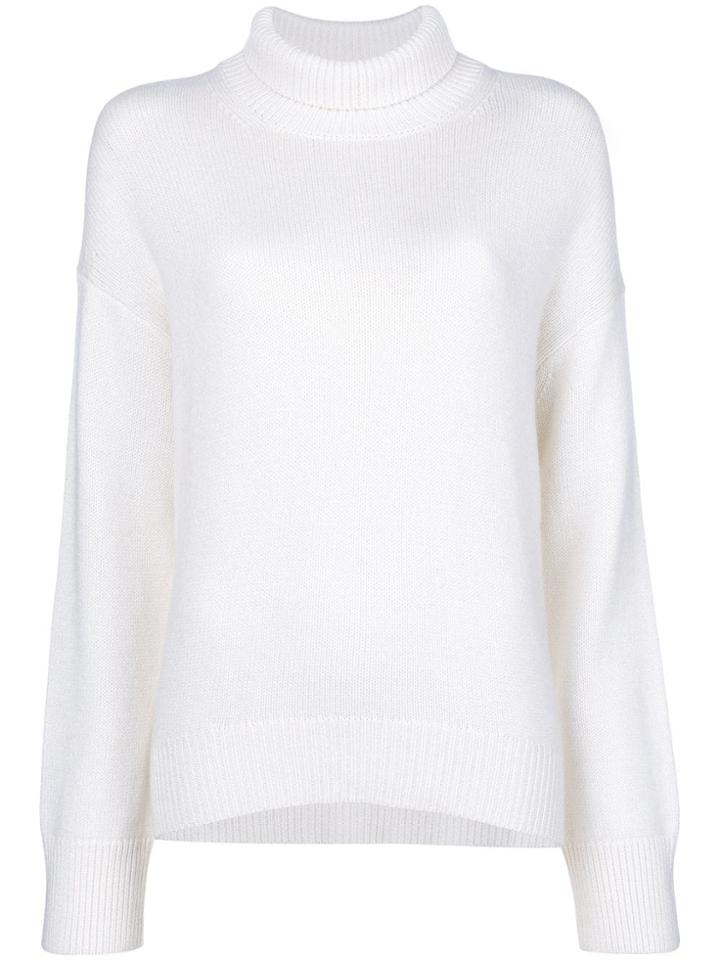 Sminfinity High Neck Knit Sweater - White