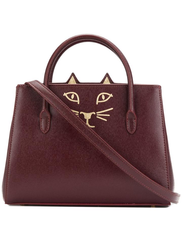 Charlotte Olympia Feline Petit Poitier Tote Bag - Red