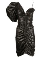 Isabel Marant Fitted Leather Effect Mini Dress - Black
