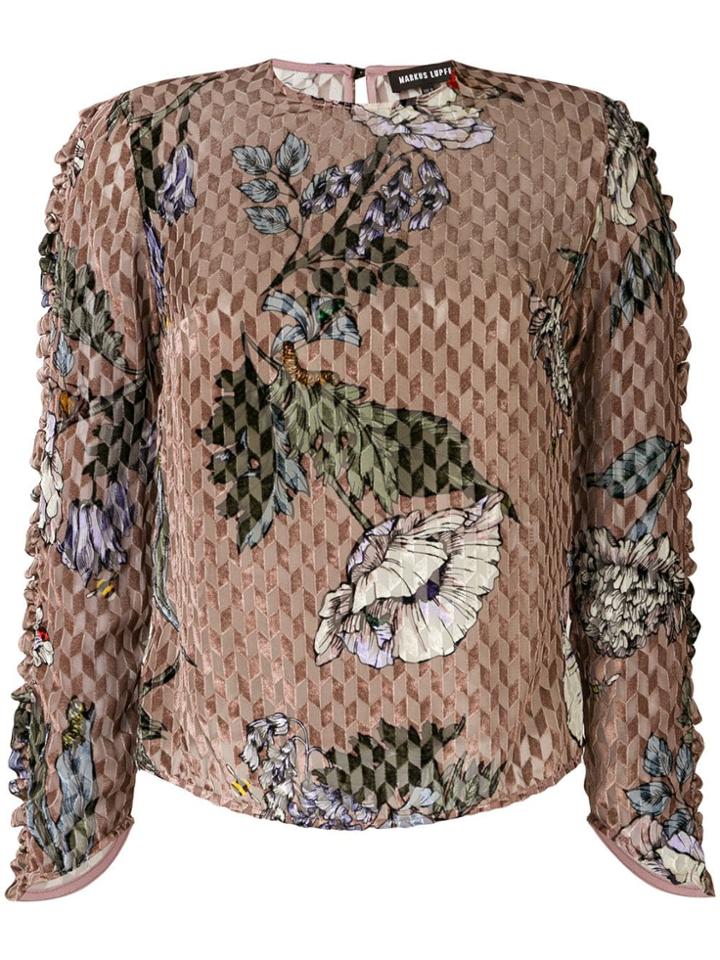 Markus Lupfer Floral Print Blouse - Neutrals