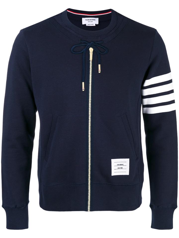 Thom Browne Zip Embroidered Sweatshirt - Blue