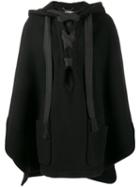 Chloé Hooded Cape, Women's, Size: Small, Black, Virgin Wool/polyamide/cotton