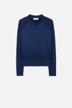 Ami Alexandre Mattiussi Oversized Crew Neck Sweatshirt, Men's, Size: Medium, Blue, Cotton/polyamide/acrylic
