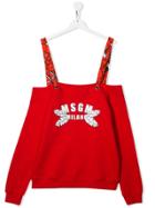 Msgm Kids Teen Sweatshirt Blouse - Red