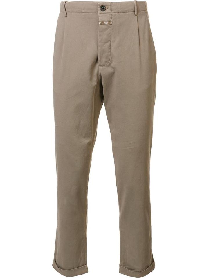 Closed Classic Chinos, Men's, Size: 34, Brown, Cotton/spandex/elastane