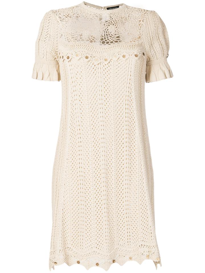 Twin-set Crocheted Mini Dress - Brown