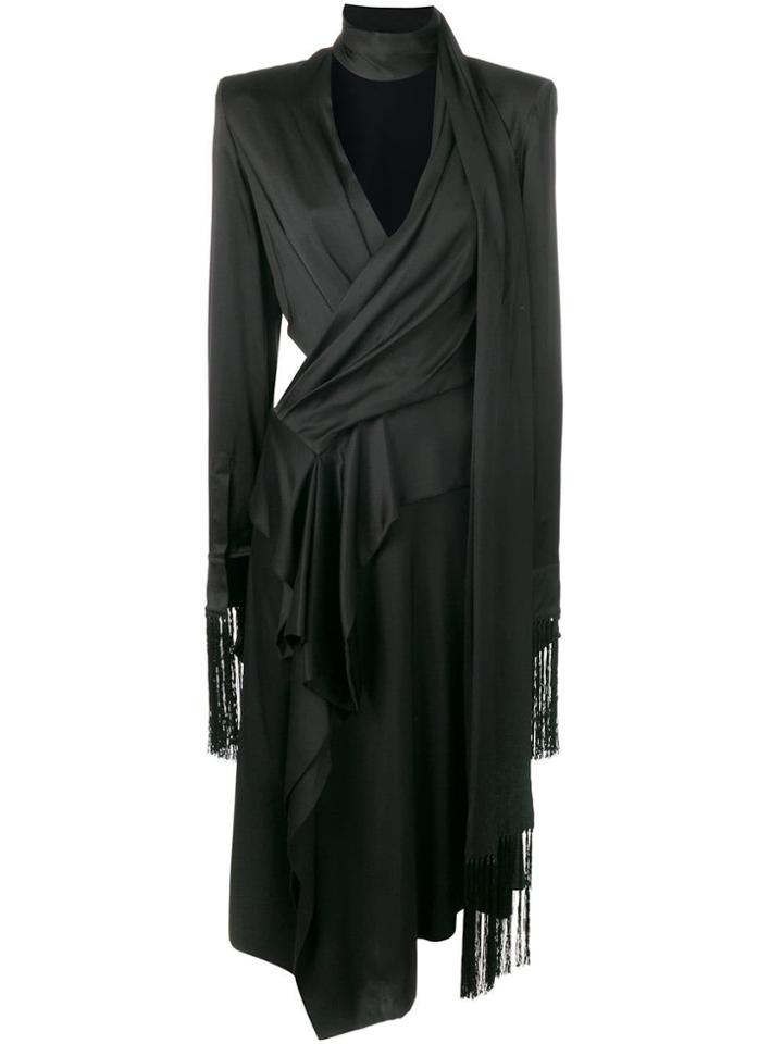 Alexander Mcqueen Draped Wrap Dress - Black