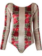 Cecilia Prado - Velvet Bodysuit - Women - Polyester/spandex/elastane - P, Nude/neutrals, Polyester/spandex/elastane